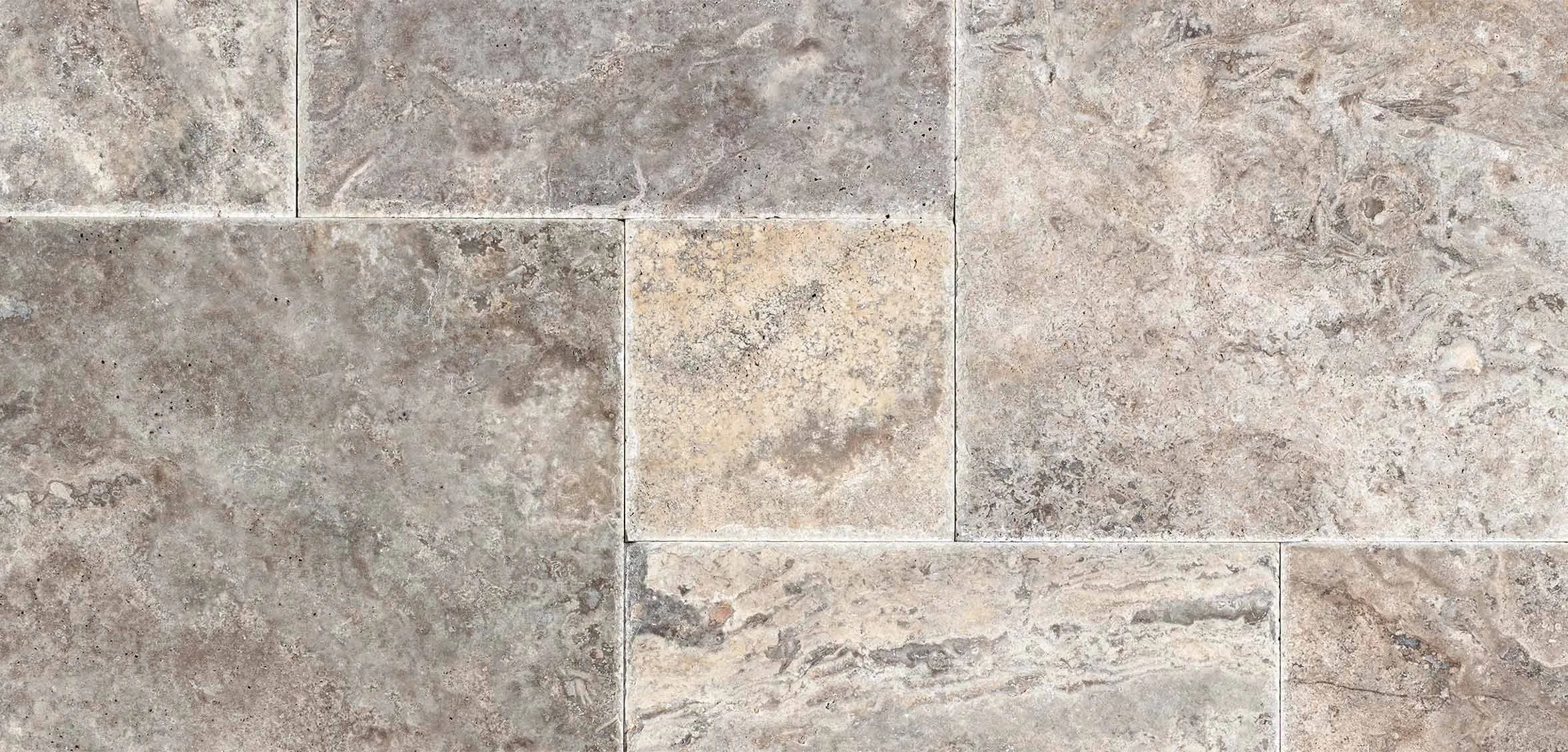 Silver Travertine Cross Cut